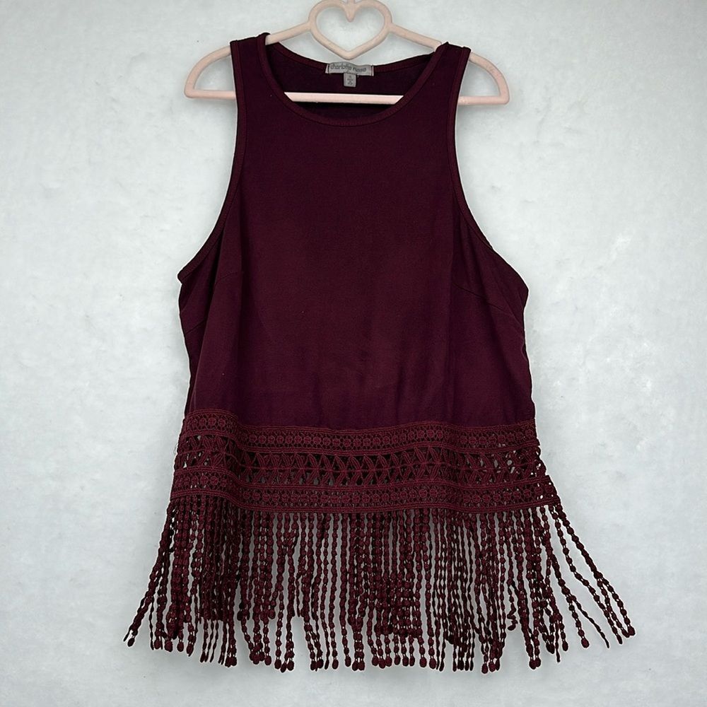 Charlotte Russe Women's Boho Crop Top Tank Sz Small Sleeveless Boho